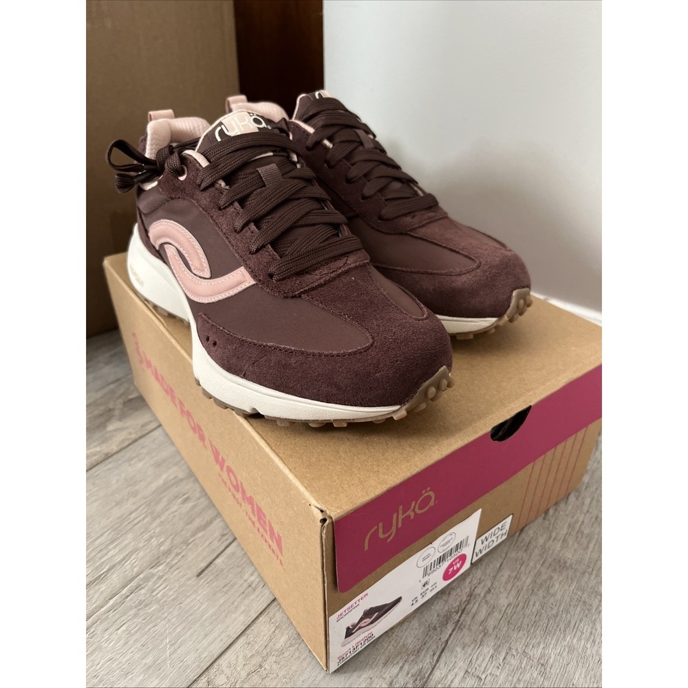 Ryka Jetsetter Womens Fashion Sneakers Chicory Brown/Pink 7W